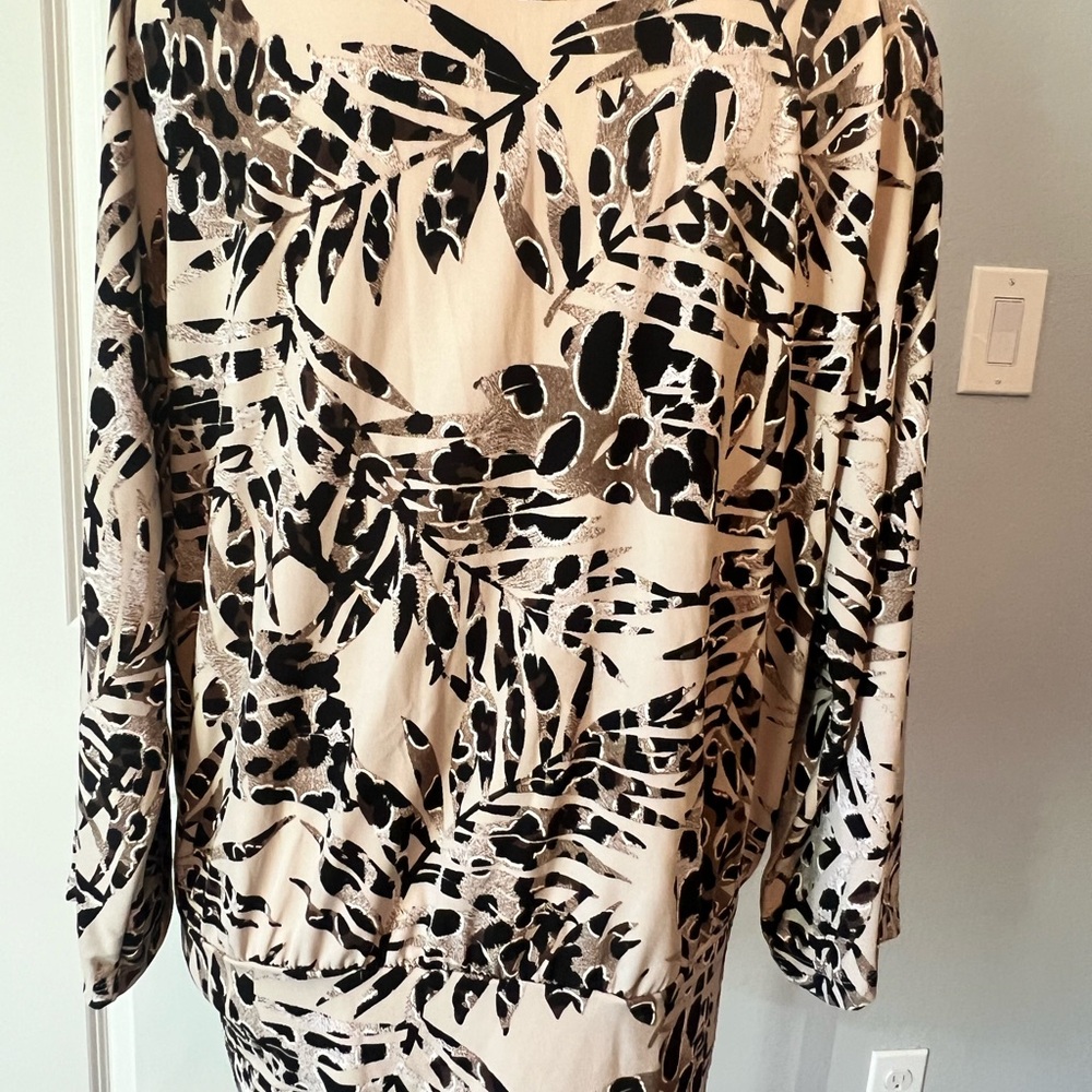 Clara Sunwoo Black and Cream Patterned Top
